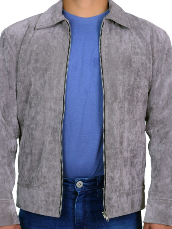 Grey Classic Suede Jacket Men Zing Apparel