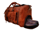 Handmade Travel Leather Duffle Bag, Brown Zing Apparel