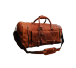 Handmade Travel Leather Duffle Bag, Brown Zing Apparel