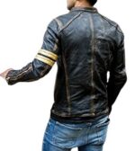 Distressed Quilted Biker Jacket Men, Brown Zing Apparel