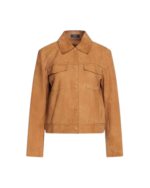 Camel Max Suede Trucker Leather Jacket Zing Apparel