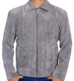 Grey Classic Suede Jacket Men Zing Apparel