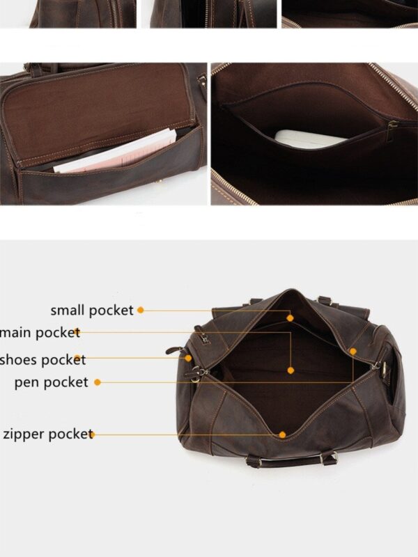 Premium Crazy Horse Leather Duffle Bag Zing Apparel