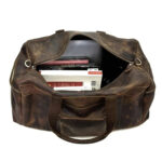 Genuine Cow Leather Weekender Duffle Bag Zing Apparel