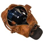 Premium Luggage Leather Duffel Bag, Brown Zing Apparel