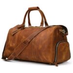 Premium Luggage Leather Duffel Bag, Brown Zing Apparel