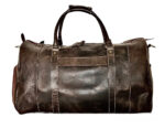 Plain Vintage Leather Duffle Bag, Black Zing Apparel