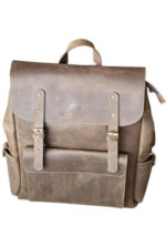 Crazy House Leather Laptop Backpack Zing Apparel
