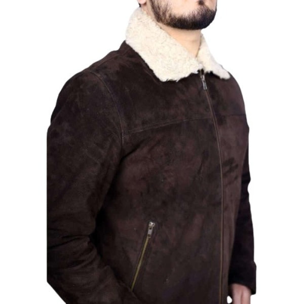 Andrew Lincoln Suede Leather Jacket, Brown Zing Apparel