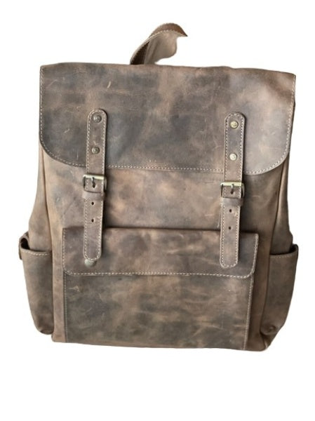 Crazy House Leather Laptop Backpack Zing Apparel