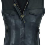 Leather Vest For Women with Side Zipper Zing Apparel