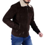 Andrew Lincoln Suede Leather Jacket, Brown Zing Apparel