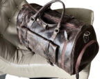 Plain Vintage Leather Duffle Bag, Black Zing Apparel