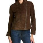 Lavina Goat Skin Suede Jacket In Brown Zing Apparel