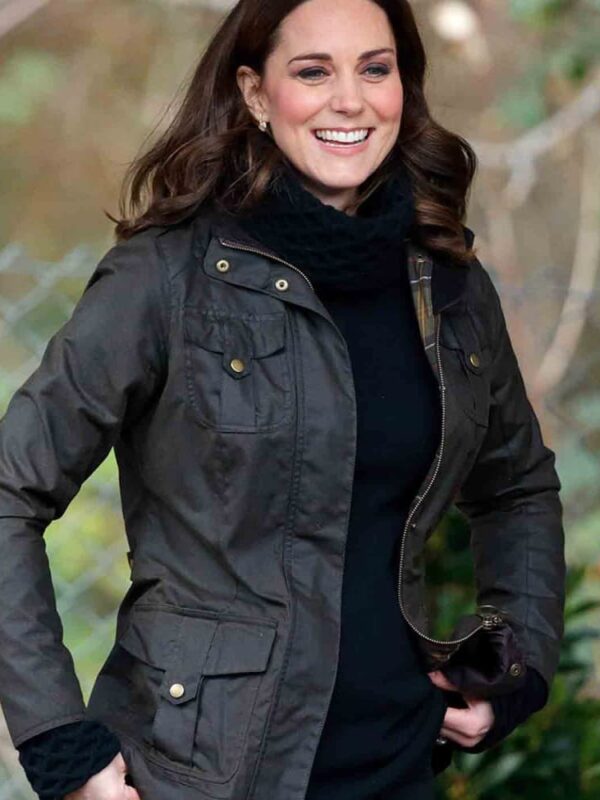 Halloween Jacket - Kate Middleton Casual Brown Leather Jacket  Zing Apparel