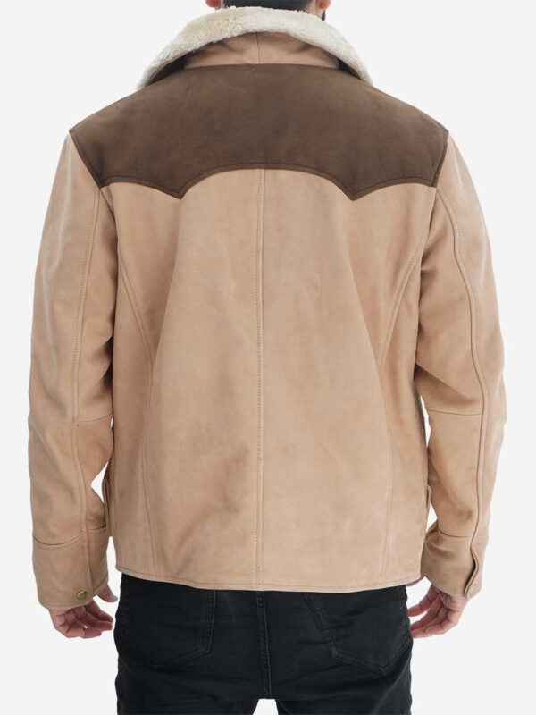 Modern Suede Leather Jacket Men, Beige Zing Apparel