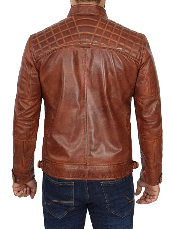 Johnson Quilted Leather Biker Jacket Men Zing Apparel