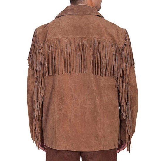 Frontier Brown Fringe Suede Leather Jacket Zing Apparel