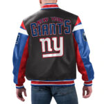 mens g iii sports by carl banks black new york giants full zip varsity jacket