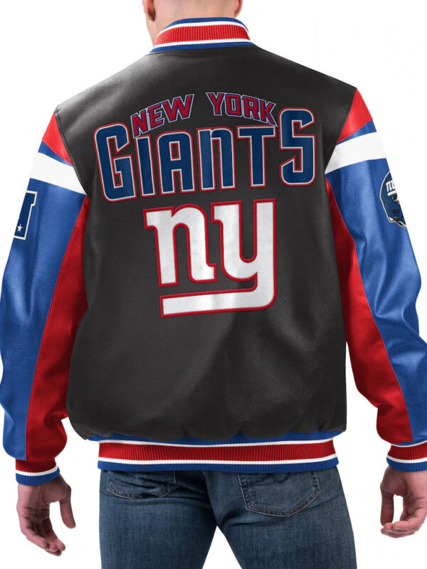 mens g iii sports by carl banks black new york giants full zip varsity jacket