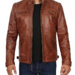 Johnson Quilted Leather Biker Jacket Men Zing Apparel