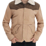 Modern Suede Leather Jacket Men, Beige Zing Apparel