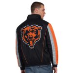mens starter black chicago bears thursday night-gridiron half zip jacket