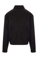 Casual Cotton Zipper Jacket Women, Black Zing Apparel