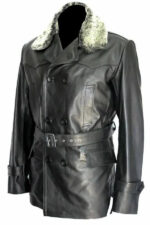 German Submarine Black Cow Shearling Leather Jacket Zing Apparel