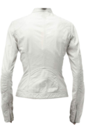 Pure Sheep Leather Biker Jacket Women, White Zing Apparel