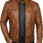 Genuine Lambskin Vintage Leather Biker Jacket Zing Apparel