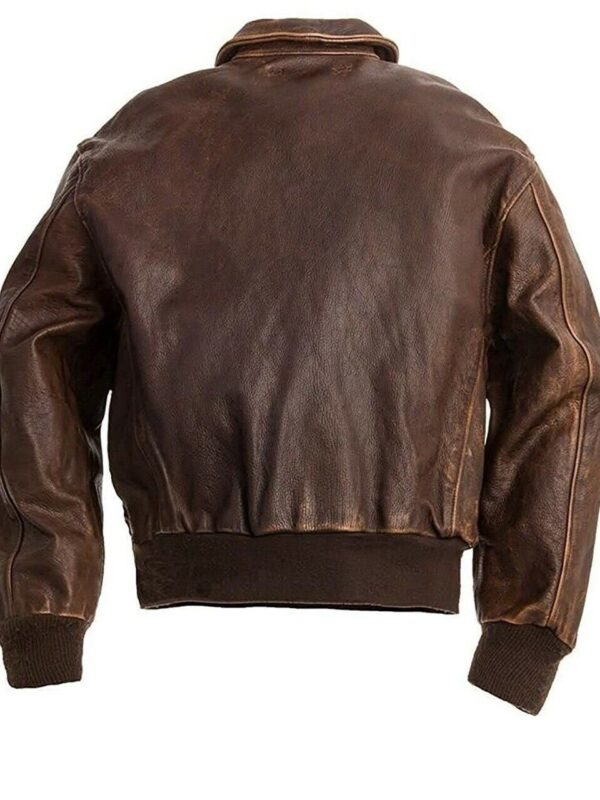 A-2 Force Brown Bomber Leather Jacket Zing Apparel