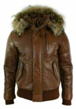 Brown Modern Shearling Jacket For Men Zing Apparel