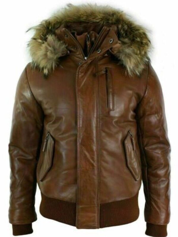 Brown Modern Shearling Jacket For Men Zing Apparel