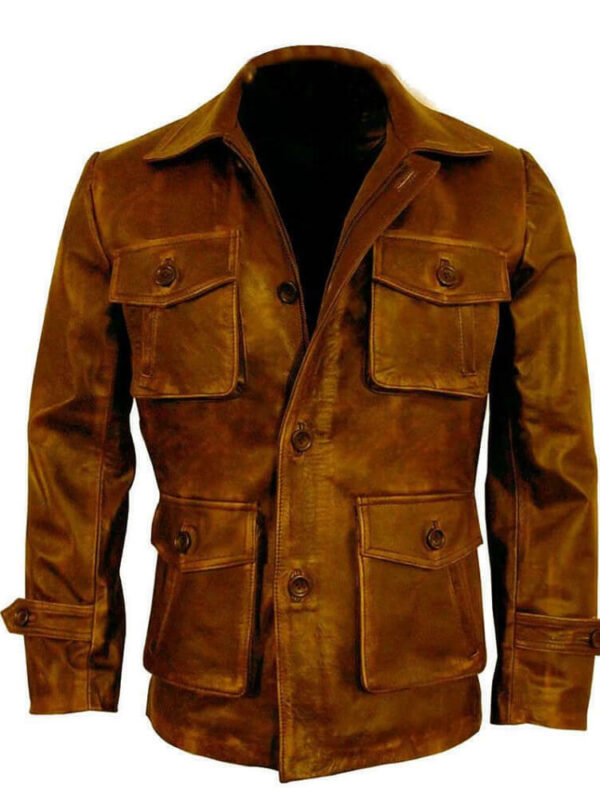 Distressed Trail Master Leather Blazer Men Zing Apparel