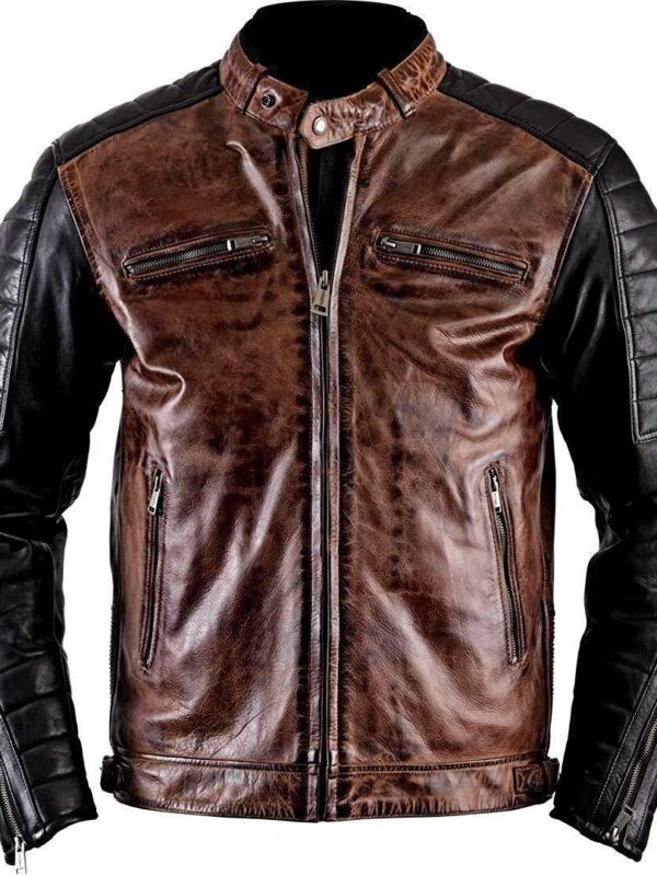 Handmade Brando Leather Biker Jacket Men Zing Apparel