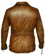 Tan Brown Belted Sheep Leather Jacket Zing Apparel