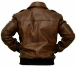 G-1 Brown Bomber Distressed Leather Jacket Zing Apparel