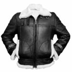 Mens B3 Black N White Shearling Jacket Zing Apparel