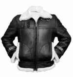 Mens B3 Black N White Shearling Jacket Zing Apparel