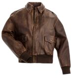 A-2 Force Brown Bomber Leather Jacket Zing Apparel