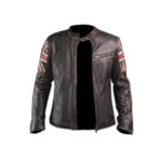 Halloween Jacket - UK Flag Cafe Brown Leather Jacket
