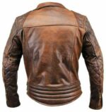 Biker Jacket Men, Vintage Distressed Diamond, Back