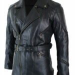 Black Belted Sheep Hide Leather Jacket Zing Apparel