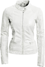 Pure Sheep Leather Biker Jacket Women, White Zing Apparel