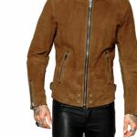 Slim Fit Brown Suede Leather Jacket Zing Apparel