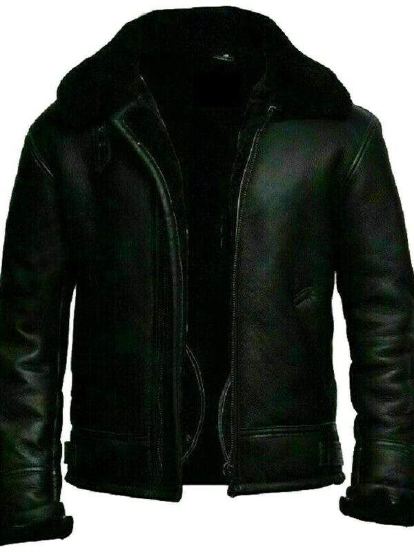 Pilot Aviator Bomber Jacket Men, Black Zing Apparel