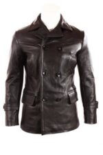 German Vintage Leather Blazer Men, Black Zing Apparel