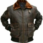 G-1 Aviator Distresses Leather Jacket, Brown Zing Apparel
