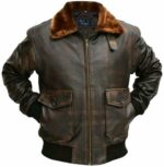 G-1 Aviator Distresses Leather Jacket, Brown Zing Apparel